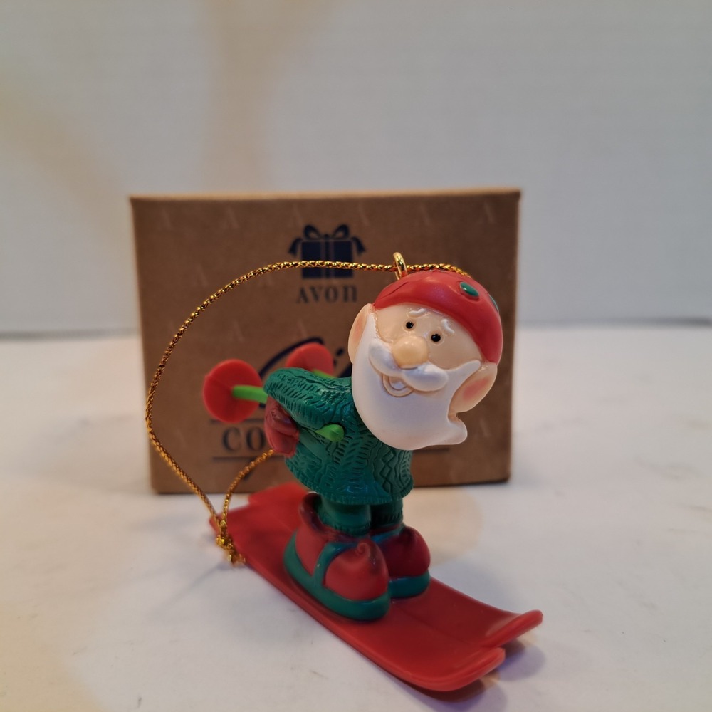 Avon Christmas Ornament "Elves Day Off" Elf Skiing Holiday